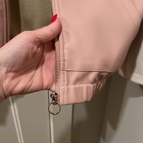 Beautiful Ladies faux leather jacket in cream and pinks. - Picture 6 of 6